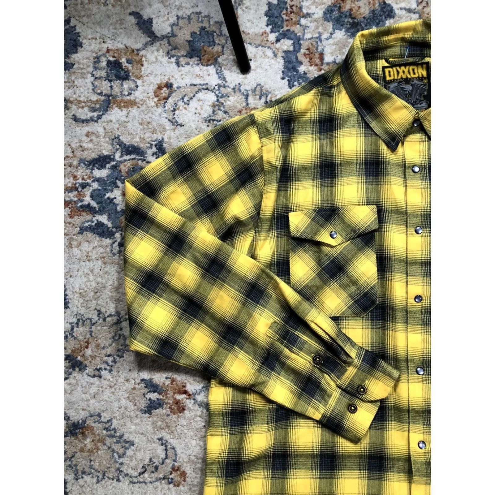 Vintage Dixxon Parham Panhead Shirt Mens XL Yellow Plaid Flannel Snap Front Motorcycle Size US L / EU 52-54 / 3 - 3 Thumbnail