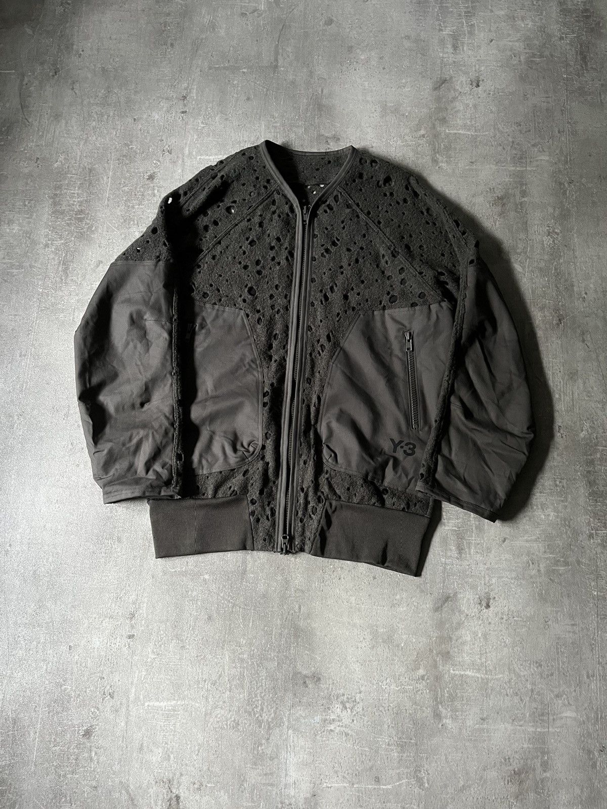 Adidas Y-3 khaki zip sweatshirt Adidas yohji Yamamoto sample rare Size US M / EU 48-50 / 2 - 2 Thumbnail