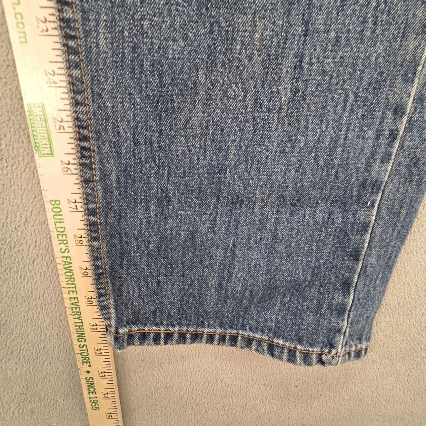 Levi's Levi's 505 Jeans Mens 40x31 Blue Medium Wash Regular Straight Distressed Pockets Logo Denim Cotton Zip Vintage No Size US 40 / EU 56 - 4 Thumbnail