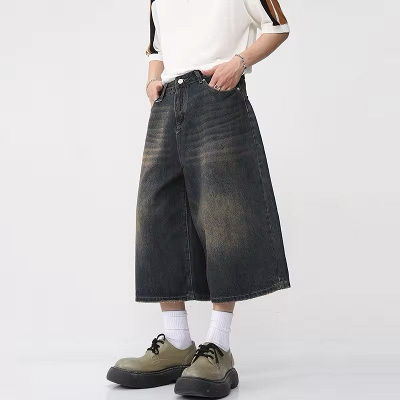 Jean Baggy Washed Denim Shorts Size US 33 - 3 Thumbnail