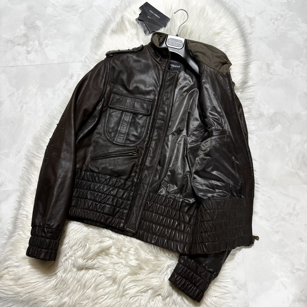 Dolce & Gabbana Genuine with tags Dolce & Gabbana Military Leather Jacket Size US S / EU 44-46 / 1 - 11 Thumbnail