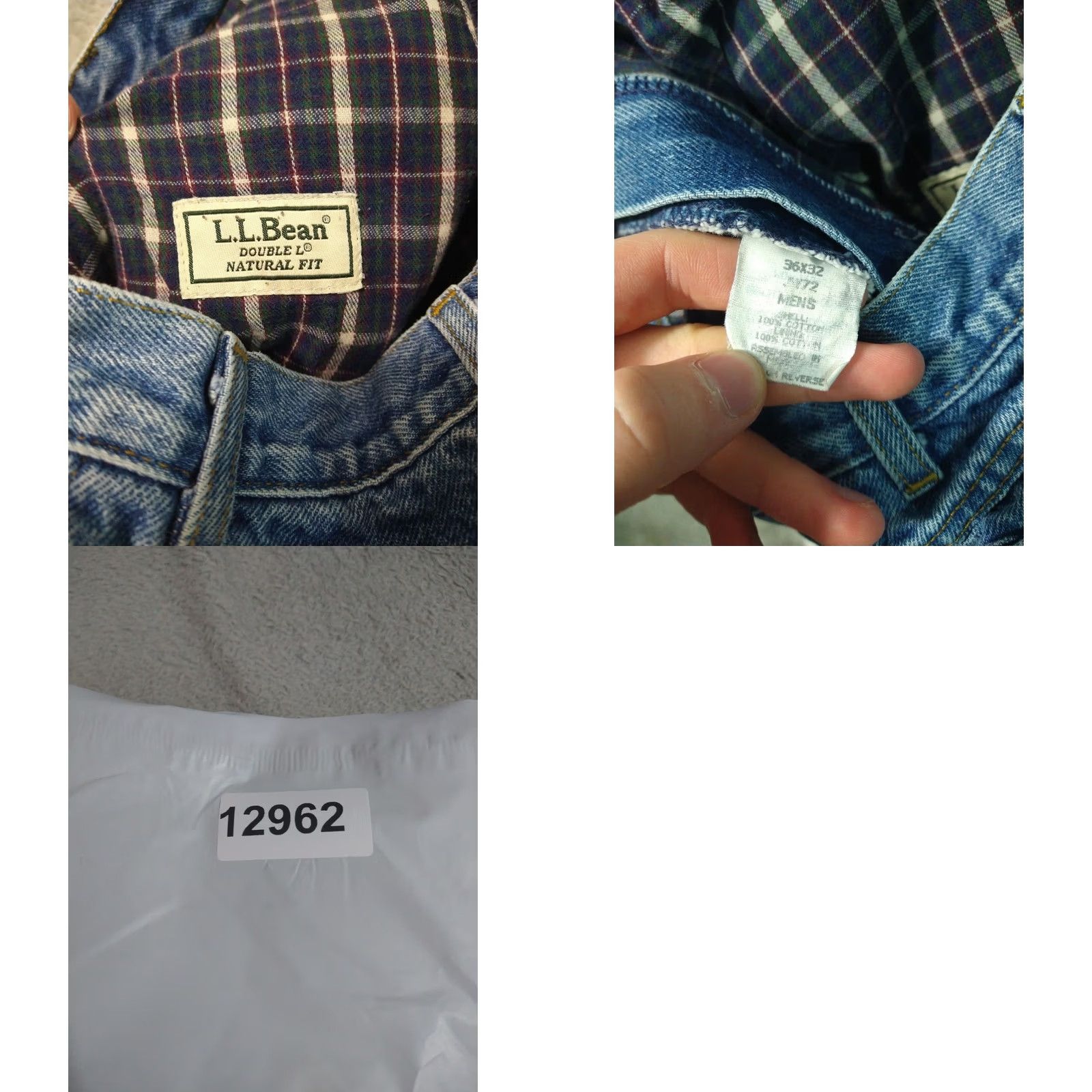 Vintage LL Bean Jeans Mens 36x32 Blue Denim Lined Medium Wash 5-Pocket Design Straight Regular Size 36 in Inseam 32 in Navy Blue Mens Jeans Size US 36 / EU 52 - 8 Thumbnail