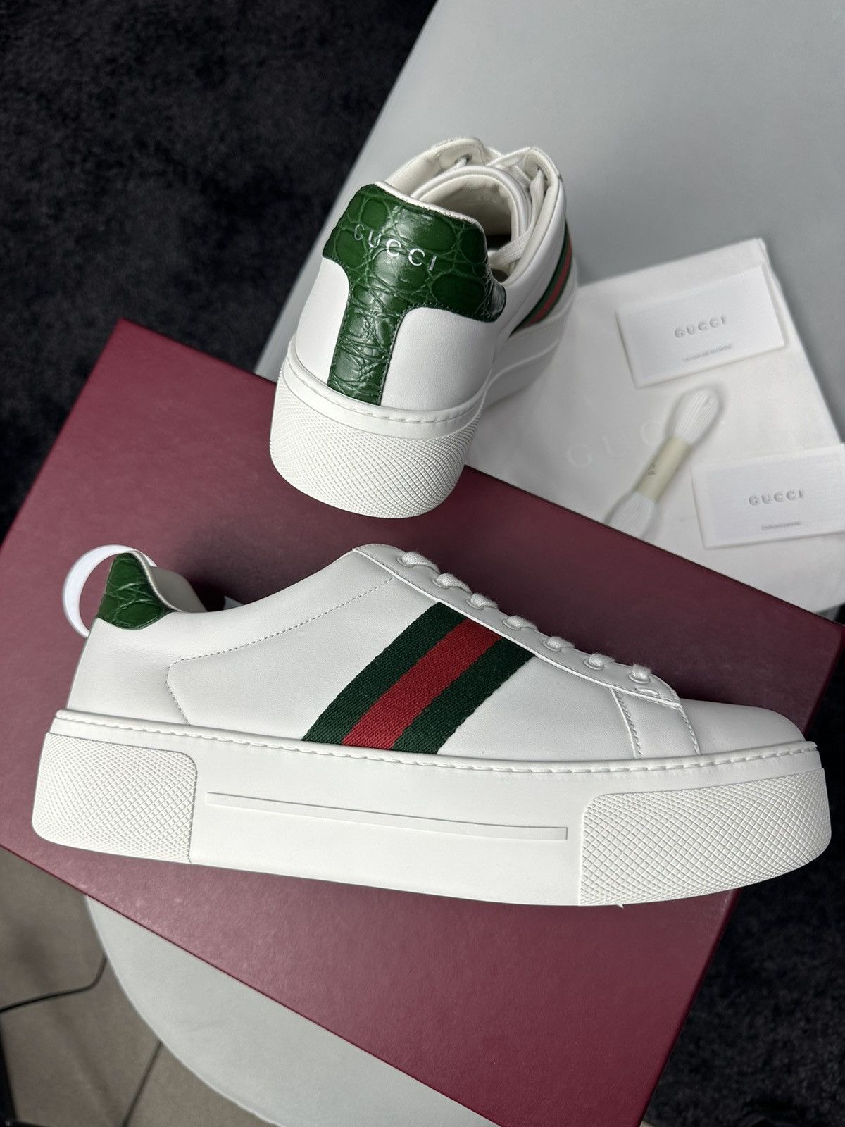 Gucci Gucci ACE Sneakers High Sole White Color Size 41 NEW Size US 8 / EU 41 - 1 Thumbnail