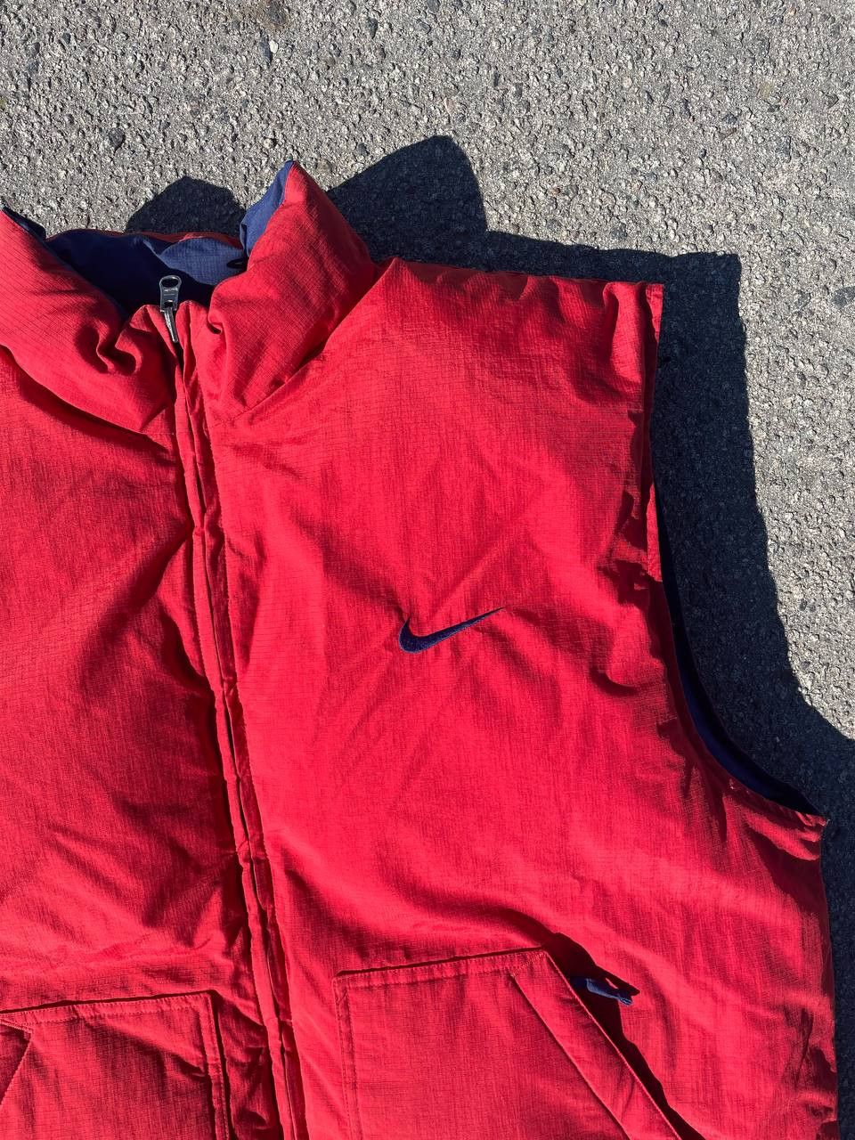 Nike Men's Vintage 90s Nike Puffer Reversible Down Vest, Blue/Red Size US XL / EU 56 / 4 - 8 Thumbnail