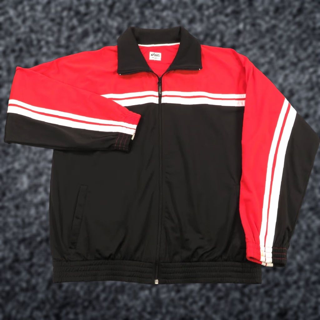 Asics VINTAGE ASICS Jacket Mens Large New York City Marathon Windbreaker Zip Bomber Striped City Running & Jogging Mens Size US L / EU 52-54 / 3 - 1 Thumbnail