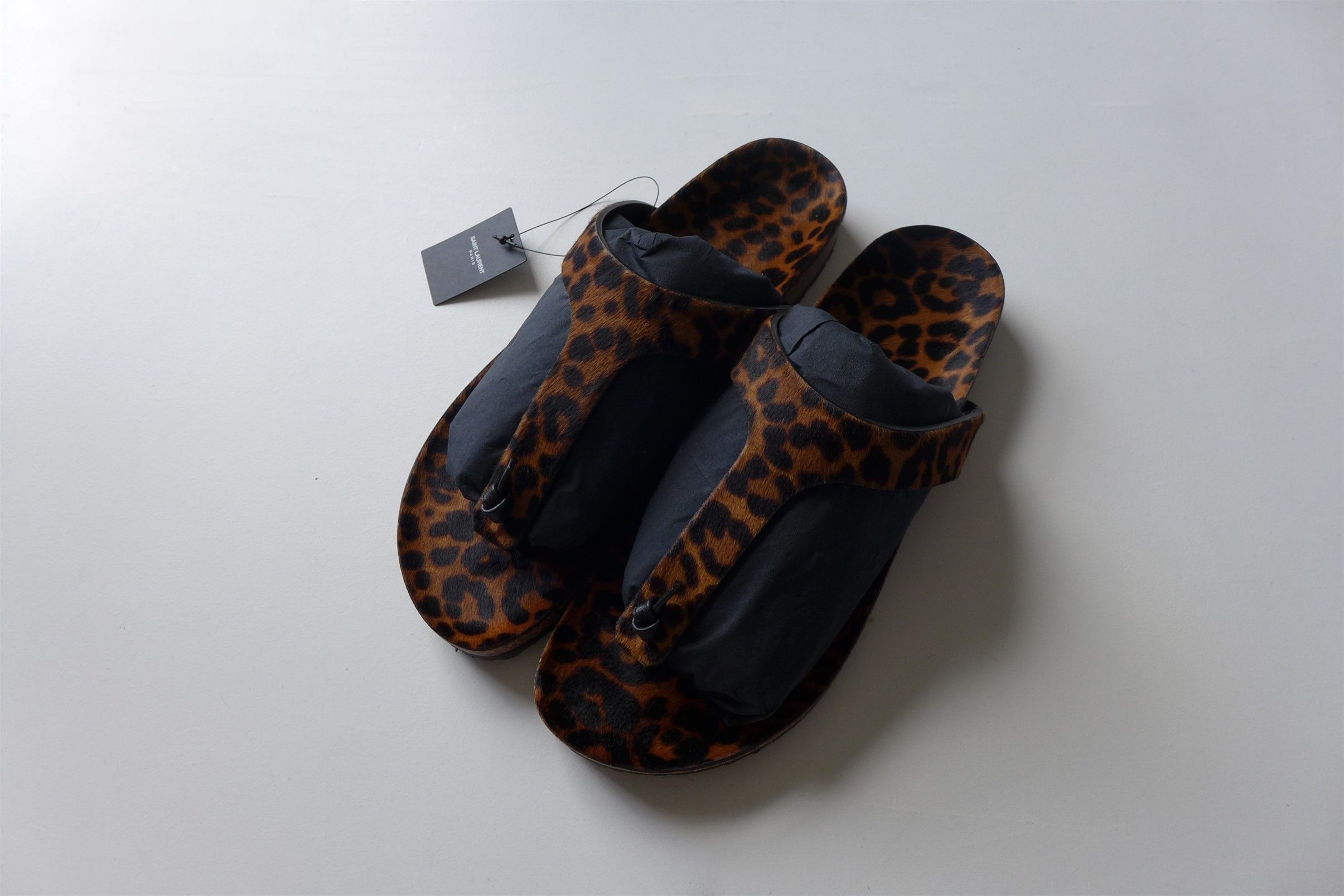 Saint Laurent Paris Saint Laurent Jimmy Sandals - Leopard Print Calf Fur Size US 11 / EU 44 - 2 Thumbnail