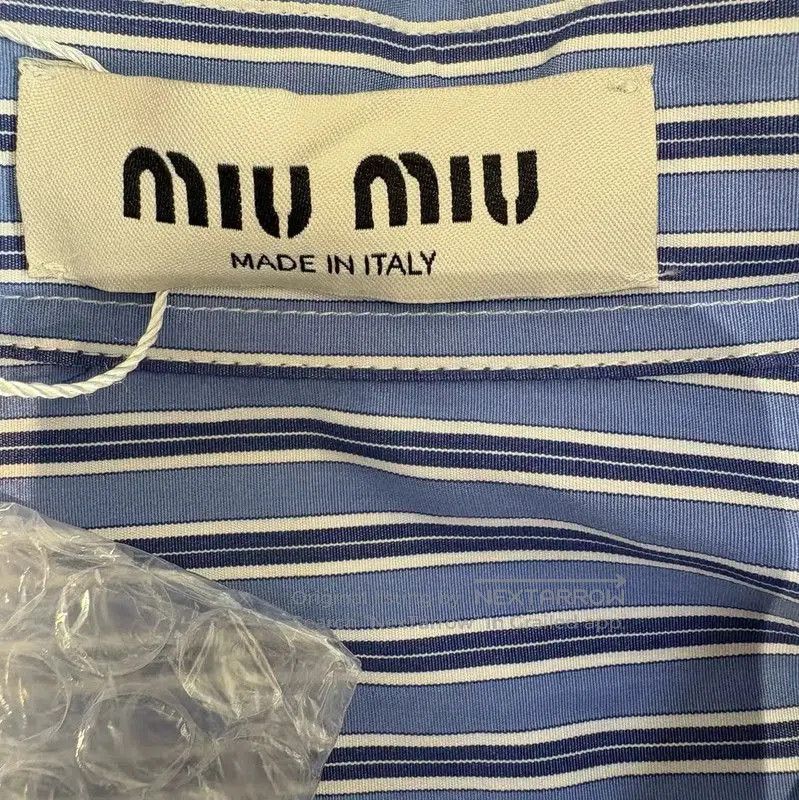Miu Miu Miu Miu Blue Cropped Long Sleeve Shirt . Size M / US 6-8 / IT 42-44 - 4 Thumbnail