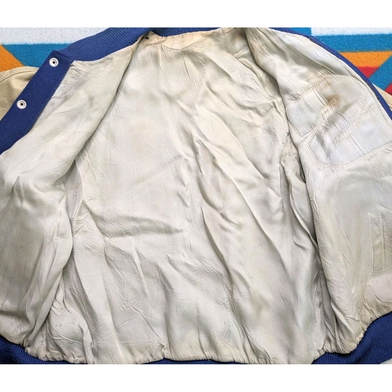 Vintage VINTAGE Knickerbocker Wool Leather Varsity Letterman Jacket USA Flynntan Medium Blue Mens Size US M / EU 48-50 / 2 - 5 Thumbnail