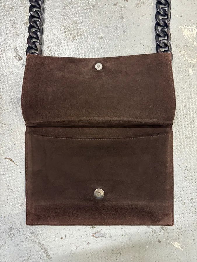 Gucci 2000s Gucci Chain Brown Suede Leather Bag Size ONE SIZE - 5 Thumbnail