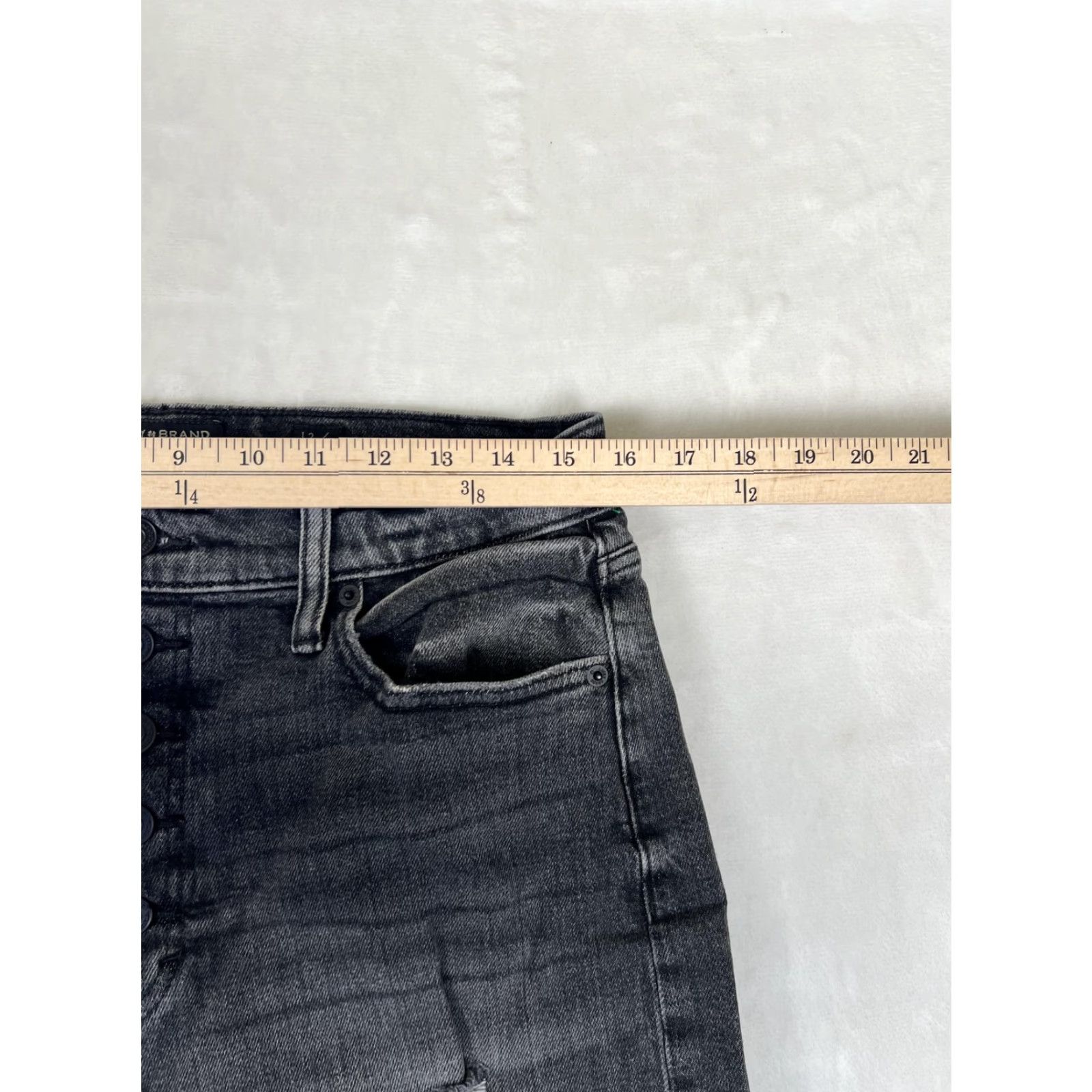 Lucky Brand Lucky Brand High Rise Mom Drew Jeans Womens 12 Gray Charcoal Distressed Denim Size 34" / US 12 / IT 48 - 6 Thumbnail