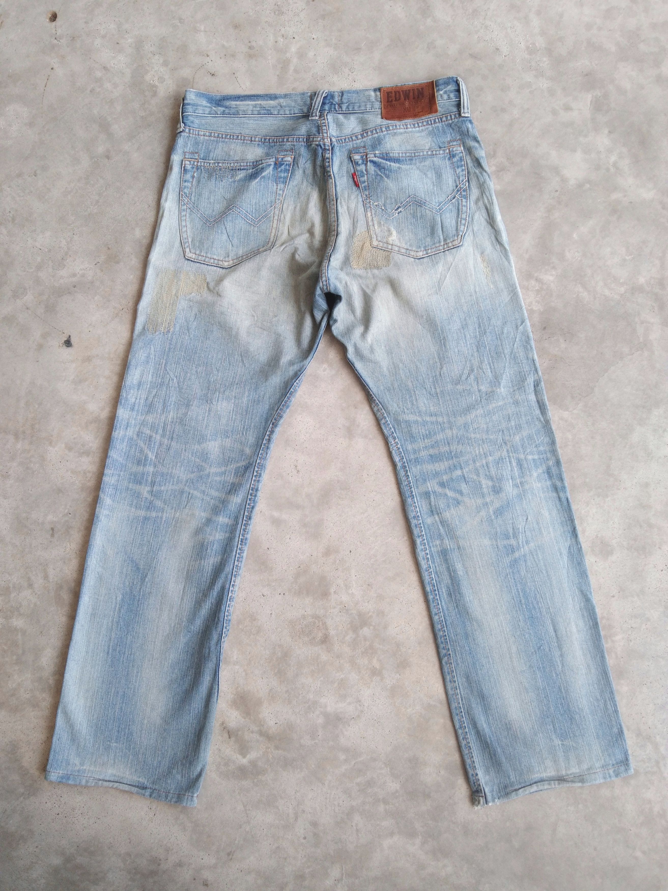 Edwin Vintage Japanese Brand Edwin Distressed Jeans 34x32 Size US 34 / EU 50 - 2 Thumbnail