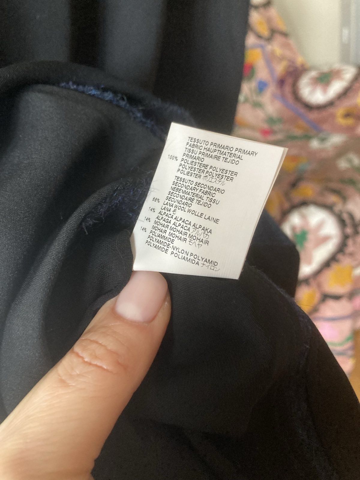 Maison Margiela Black cocktail dress with felt-wool dark blue trimming Size S / US 4 / IT 40 - 5 Thumbnail