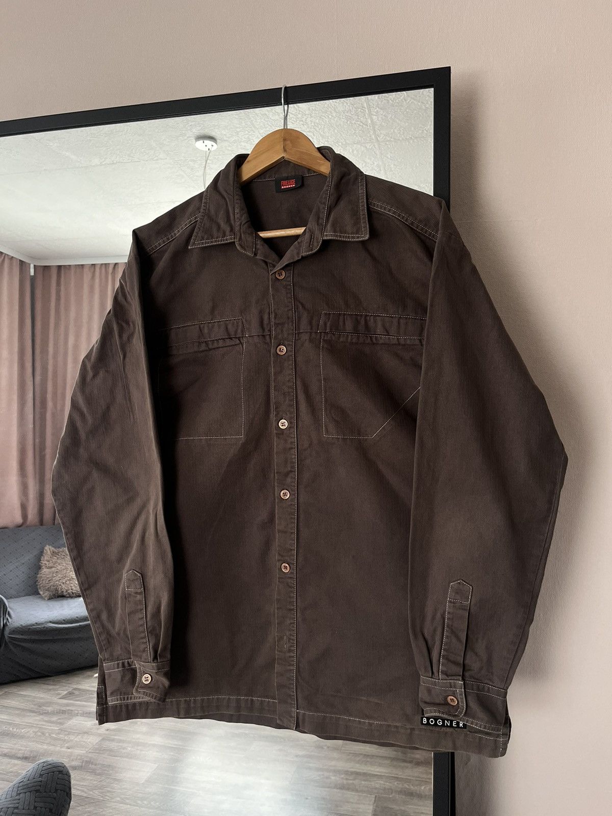 Bogner Vintage Bogner Ice&Fire rare Heavy Cotton shirt Brown Size US M / EU 48-50 / 2 - 1 Thumbnail