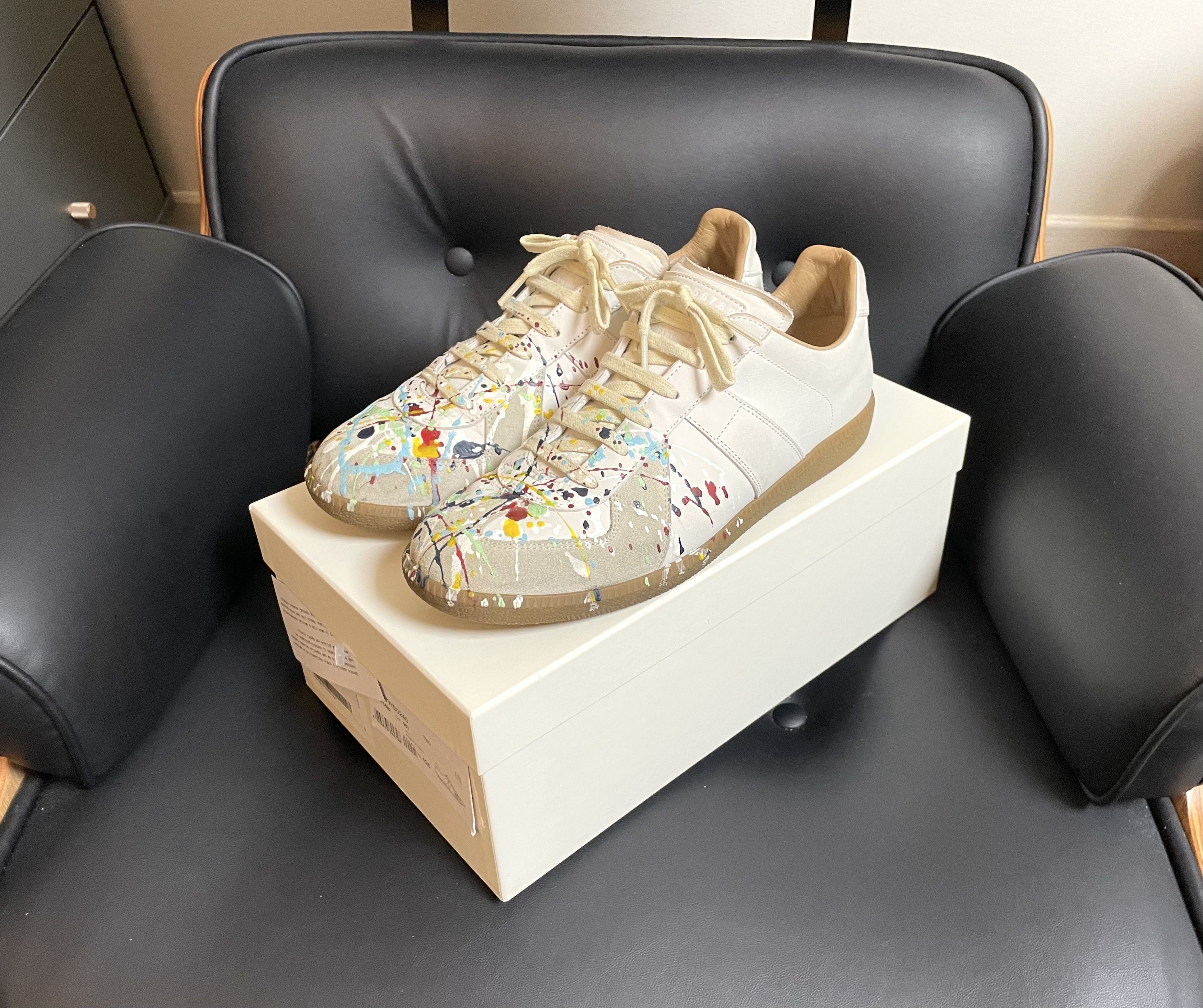 Maison Margiela Maison Margiela GAT (Paint Splatter White) Size US 9.5 / EU 42-43 - 1 Thumbnail