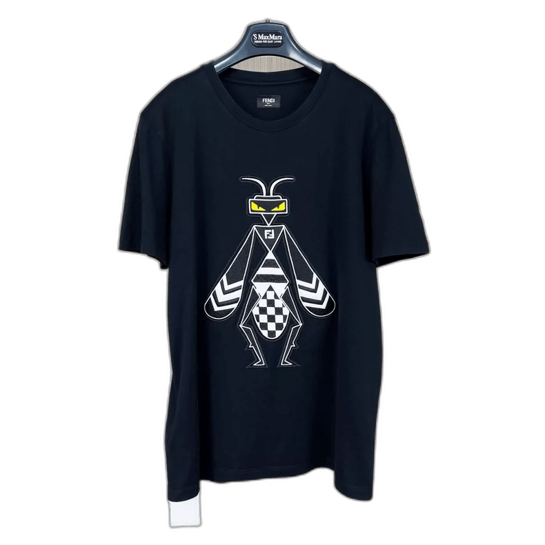 Fendi Embroidered Insect Short Sleeve T-Shirt