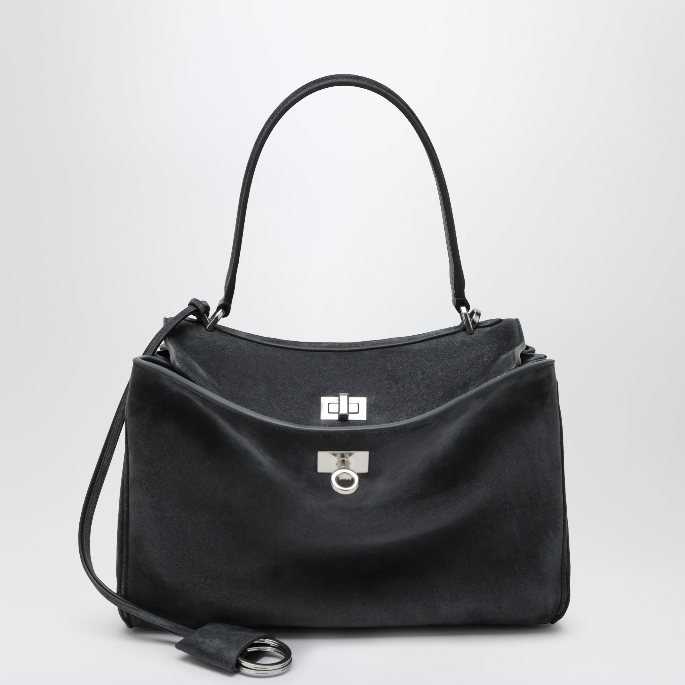 Balenciaga Rodeo Small Bag In Grey Calf Leather, Women's