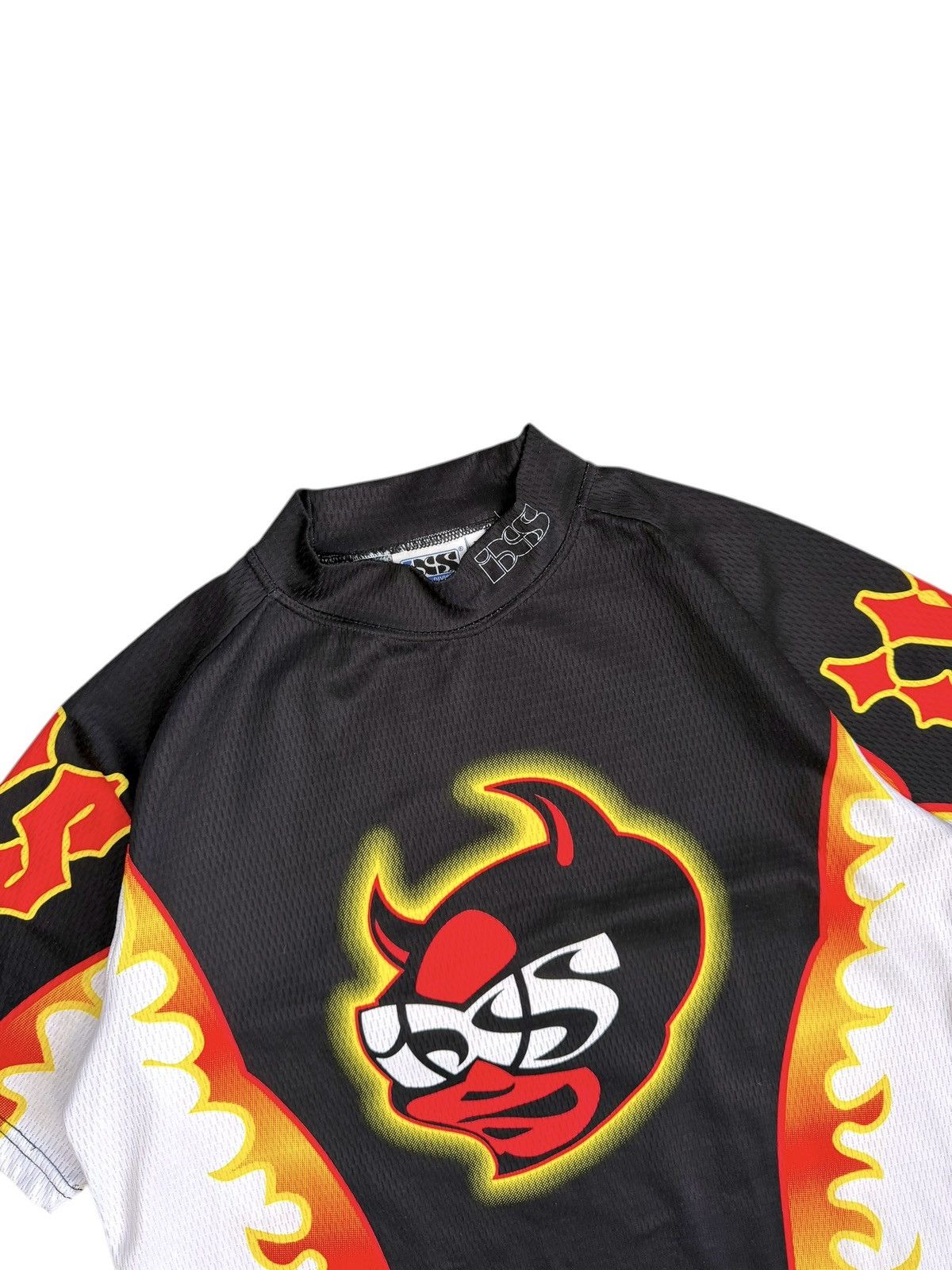 JNCO 🔥Vintage IXS Moto Biker Flame Fire Racing y2k jersey tee Size US M / EU 48-50 / 2 - 3 Thumbnail