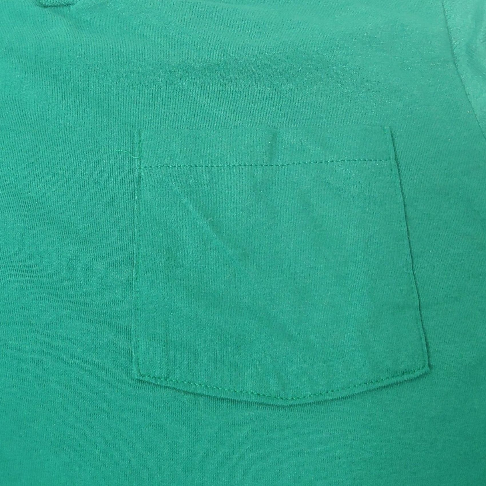 Fruit Of The Loom VINTAGE Fruit of the Loom Golden Blend Pocket T Shirt L Emerald Green 90s Mens Size US L / EU 52-54 / 3 - 6 Thumbnail