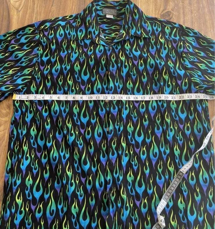 Designer × Vintage High Seas Trading Co Shirt Passion Fire Blue Green USA Size US XL / EU 56 / 4 - 7 Thumbnail