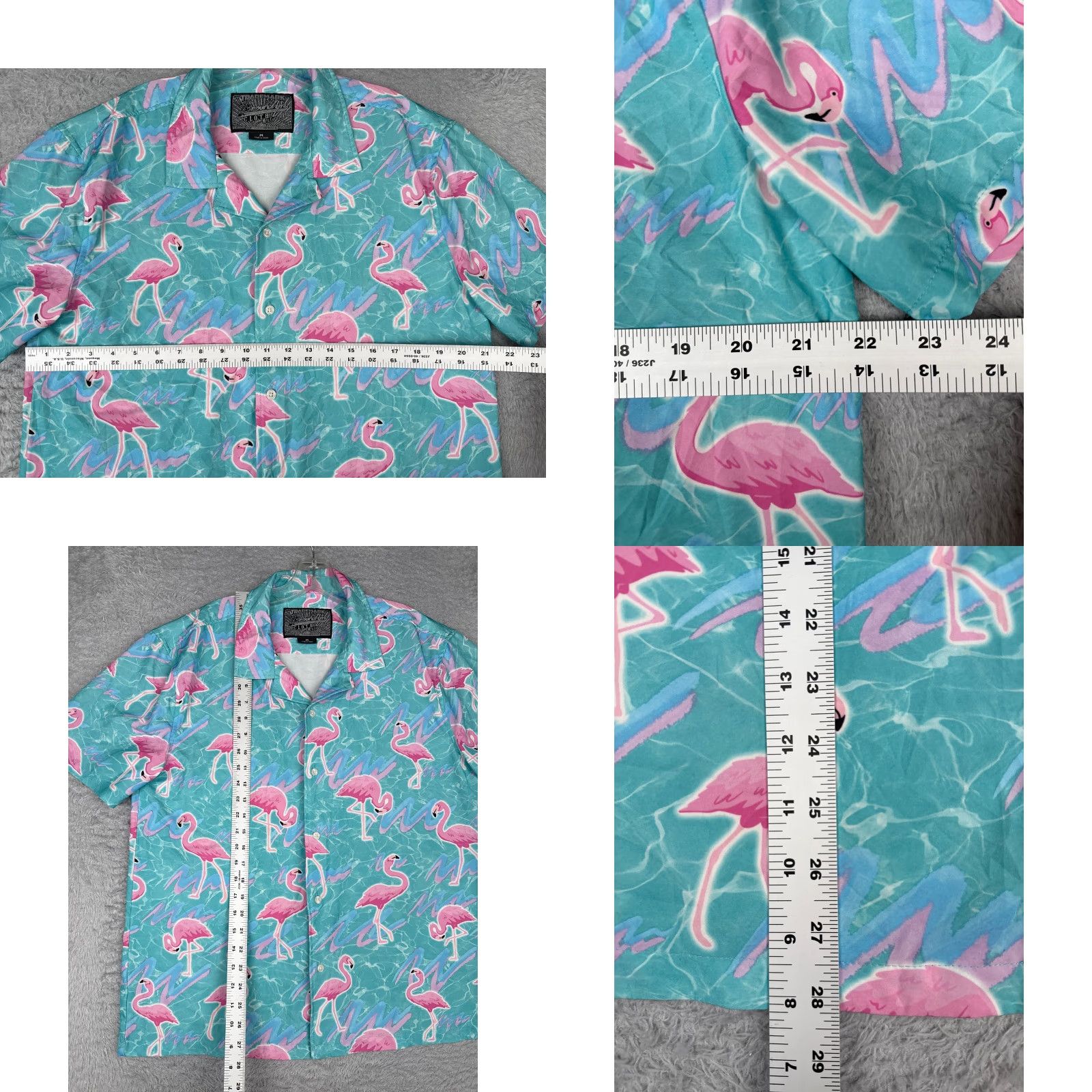 Vintage VINTAGE Brooklyn Cloth Shirt Men Medium Blue Pink Flamingo AOP Polyester Blend Hawaiian Size US M / EU 48-50 / 2 - 8 Thumbnail