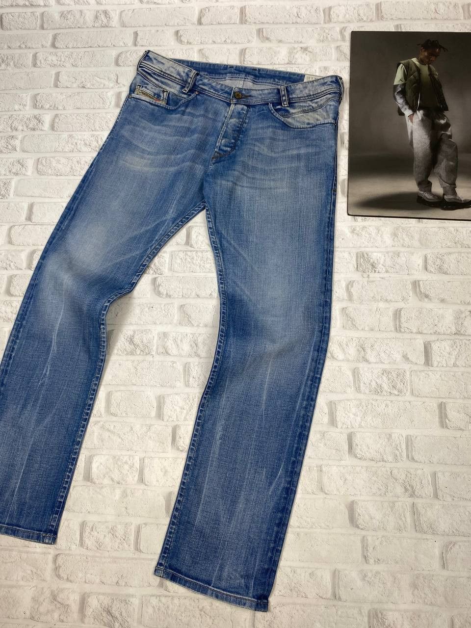 Diesel Diesel Poiak Jeans Mens Acid Washed Tapered Zipper Pockets Size US 34 / EU 50 - 4 Thumbnail