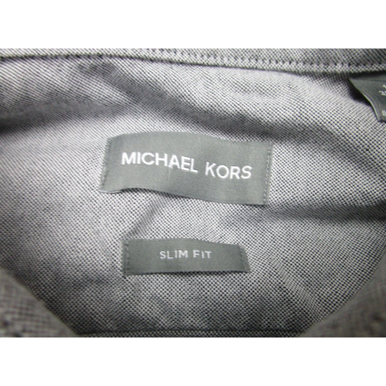 Michael Kors Michael Kors Shirt Mens Large Gray Slim 16 32/33 Oxford Casual Button-Up Size US L / EU 52-54 / 3 - 5 Thumbnail