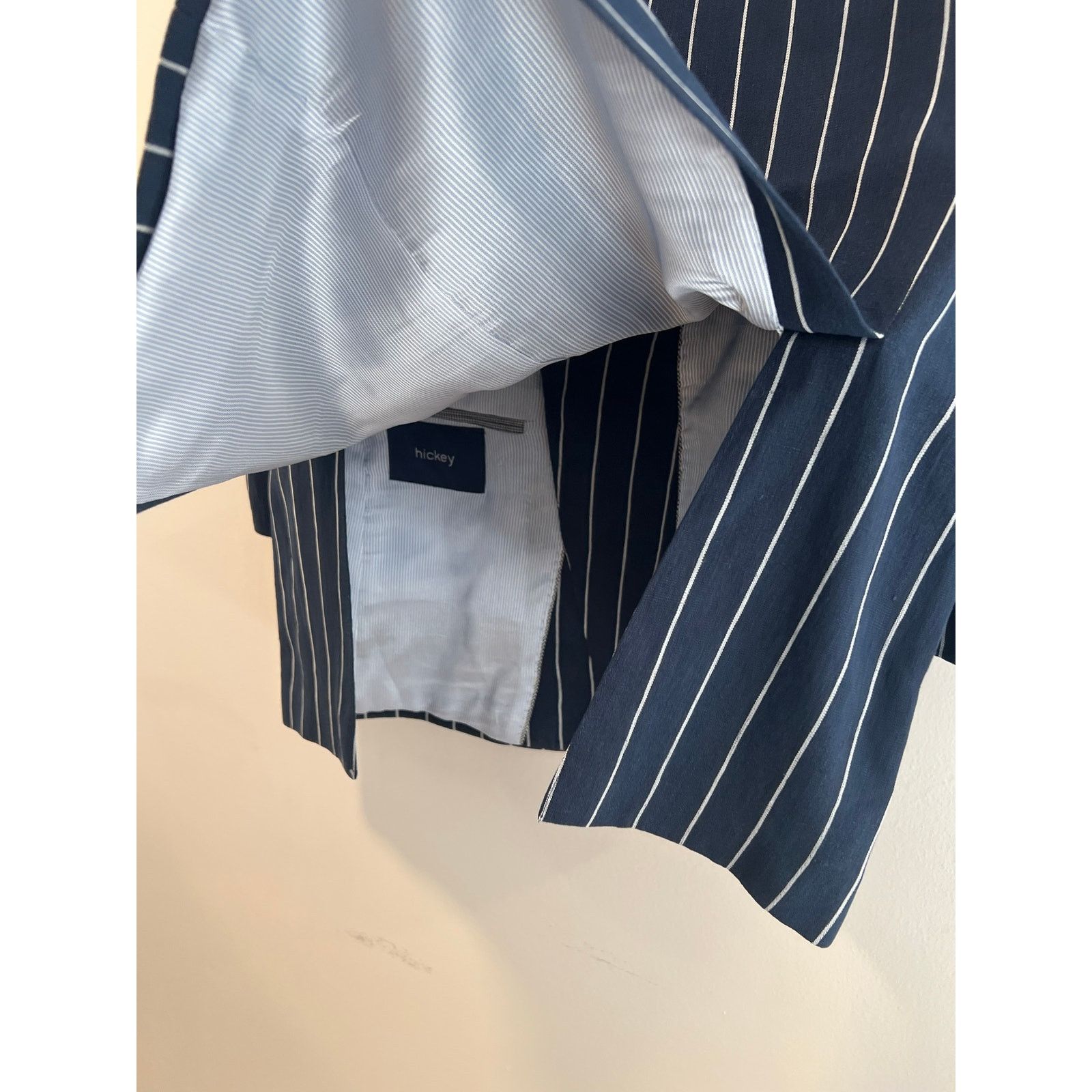 Hickey Hickey Navy Blue & White Suit Jacket 3 Buttons Size 42R JL Size 42R - 9 Thumbnail