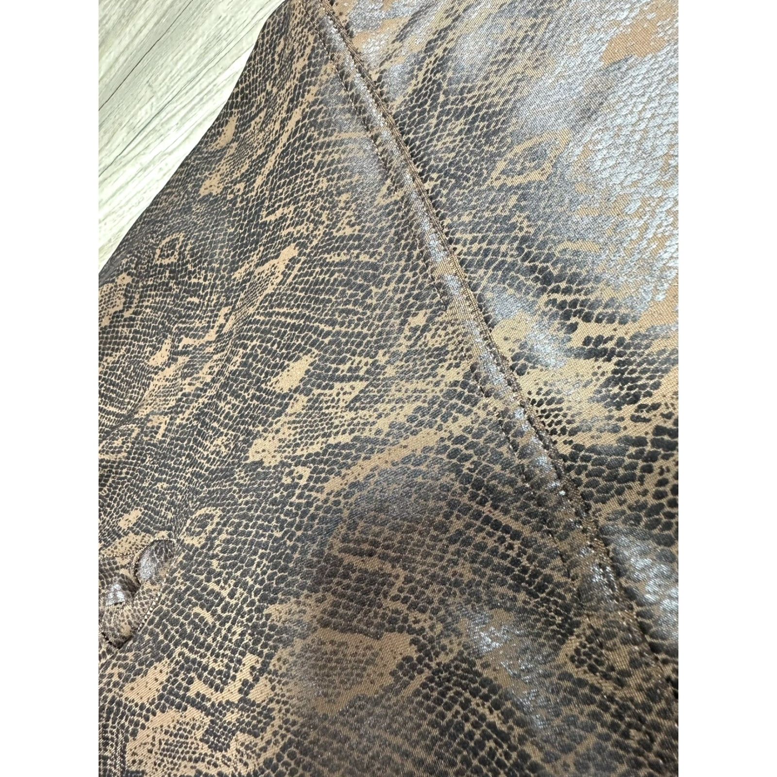 Spanx Spanx Leggings Woman Medium Brown Faux Leather Snakeskin Animal Print Jegging Smart Details: Snake Pattern, Regular Size, M Size 32" / US 10 / IT 46 - 7 Thumbnail