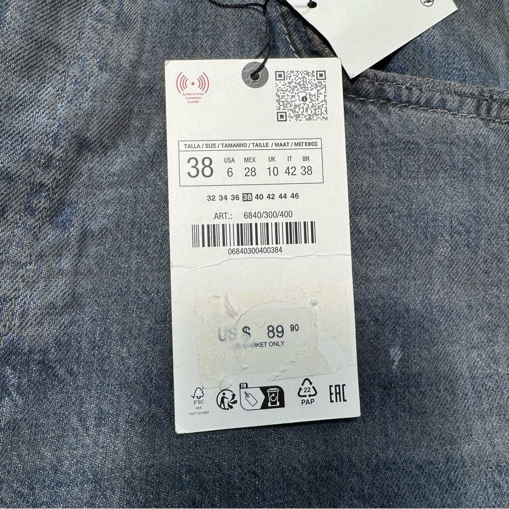 Zara NWT New Zara The Loose Fit Jeans In Distressed Resin Size 6 Size 28" / US 6 / IT 42 - 5 Thumbnail