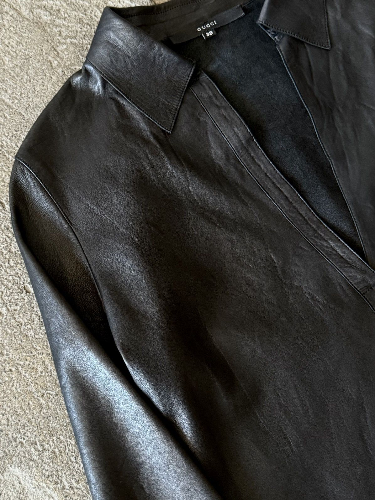 Gucci × Tom Ford Archive Gucci - Tom Ford - FW1997 - Calfskin Vareuse Shirt Size XS / US 0-2 / IT 36-38 - 8 Thumbnail