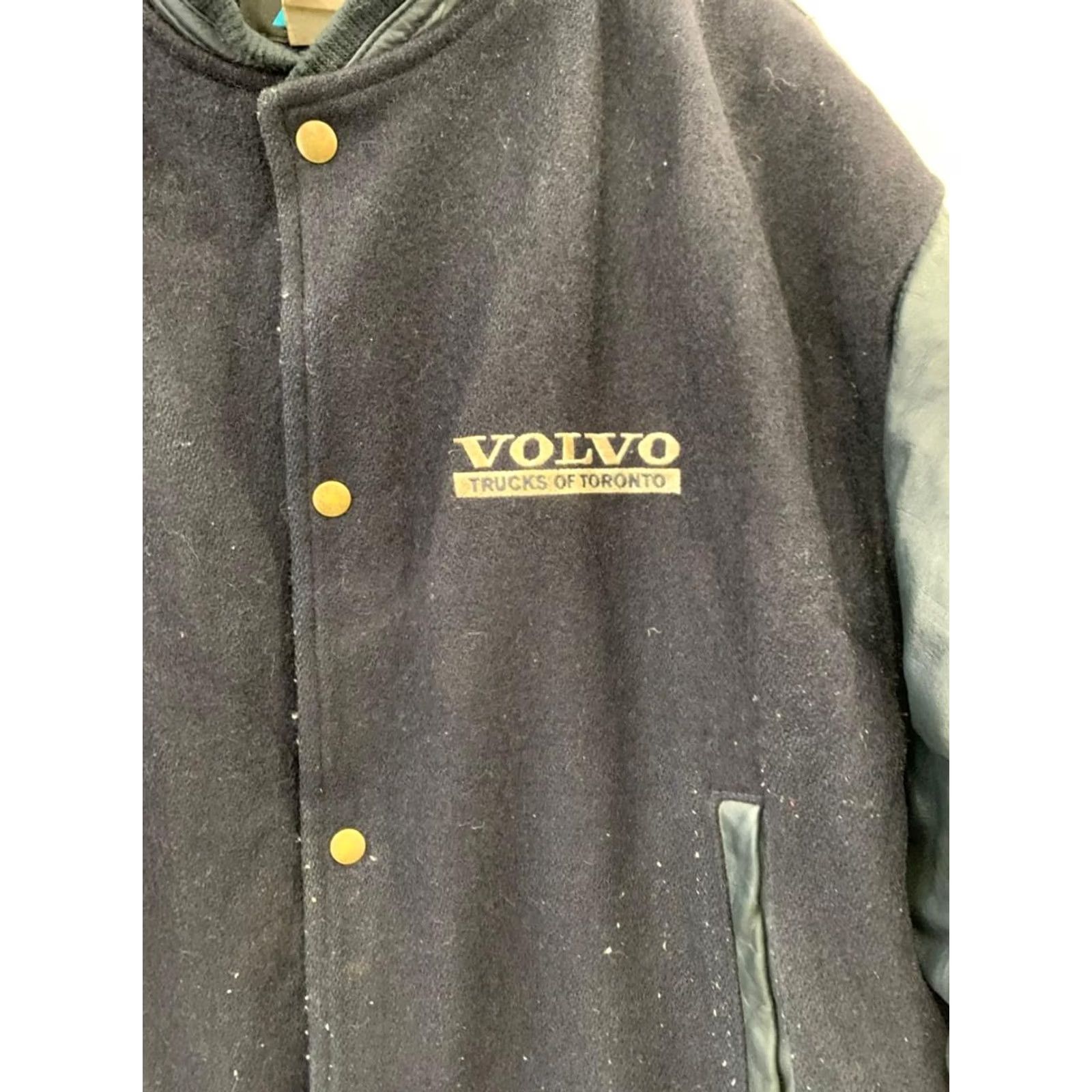 Vintage VINTAGE Volvo Trucks of Toronto Varsity Jacket Wool Leather Bomber Blue LG L#215 Men Size US L / EU 52-54 / 3 - 8 Thumbnail