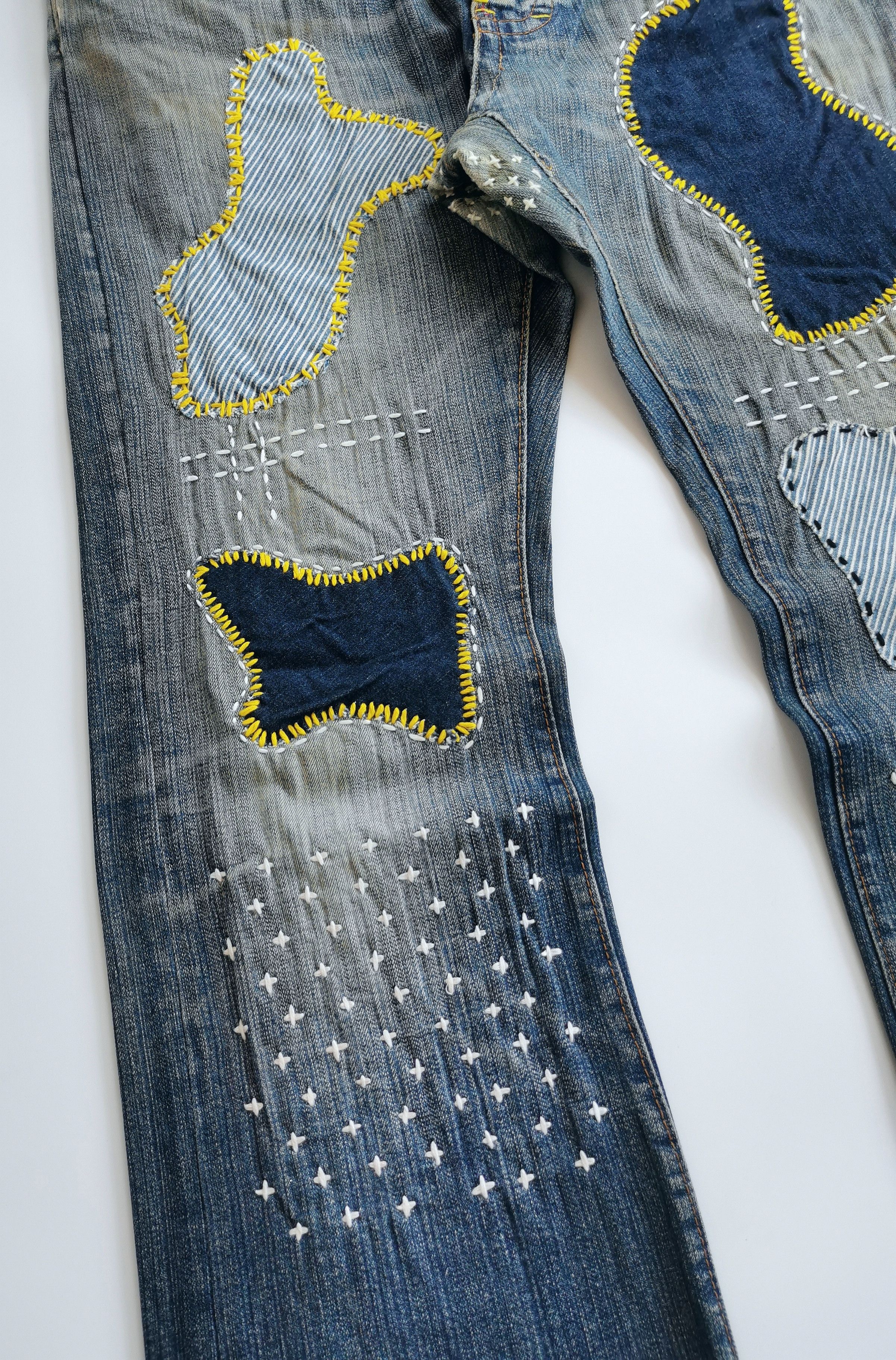 Dsquared2 Flare Mudwash Jeans Dsquared2 Patchwork Sashiko Size US 34 / EU 50 - 13 Thumbnail