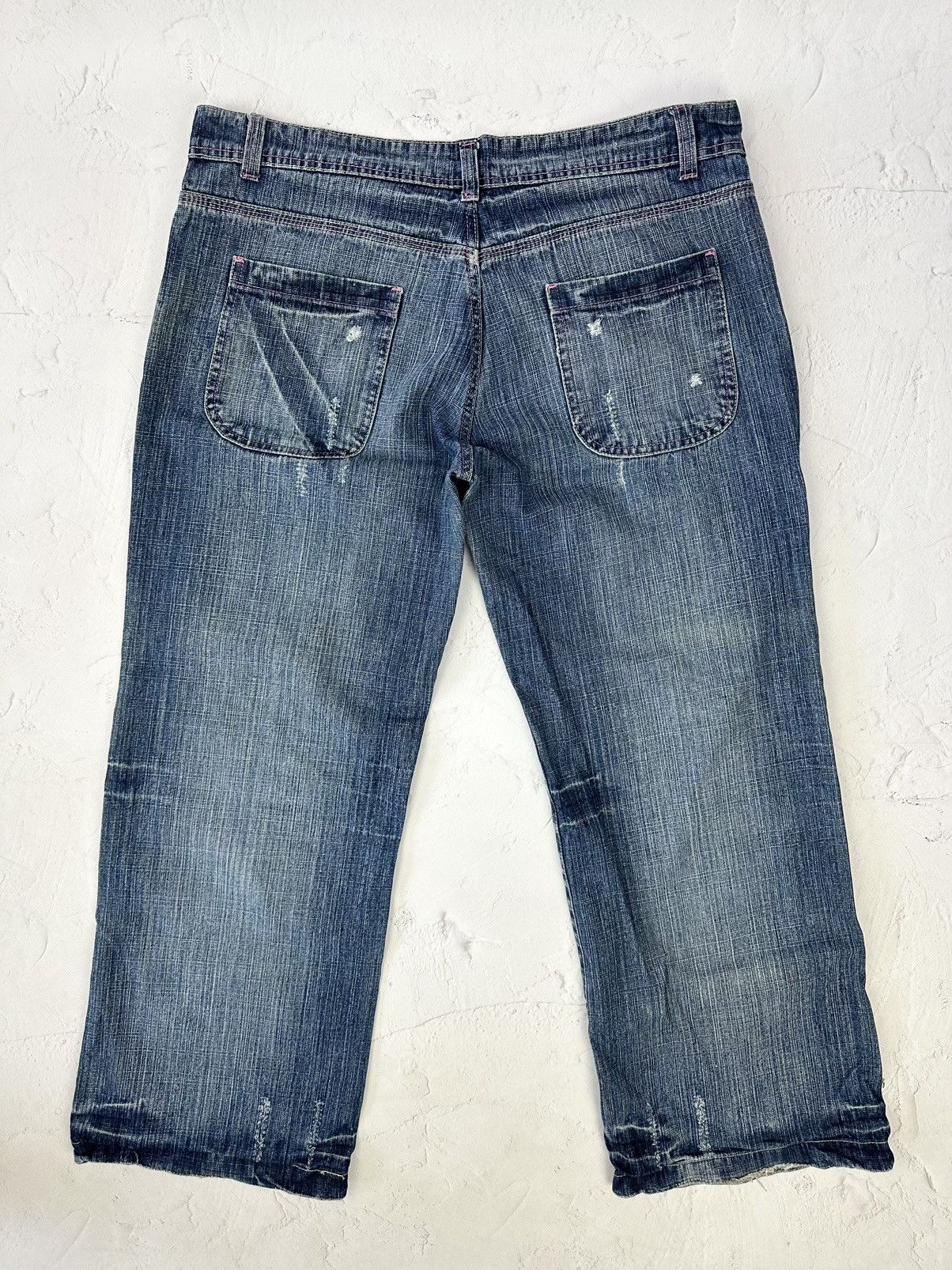 Japanese Brand × Vintage Vintage Wide Distressed Denim Unisex Pants Size US 33 - 4 Thumbnail