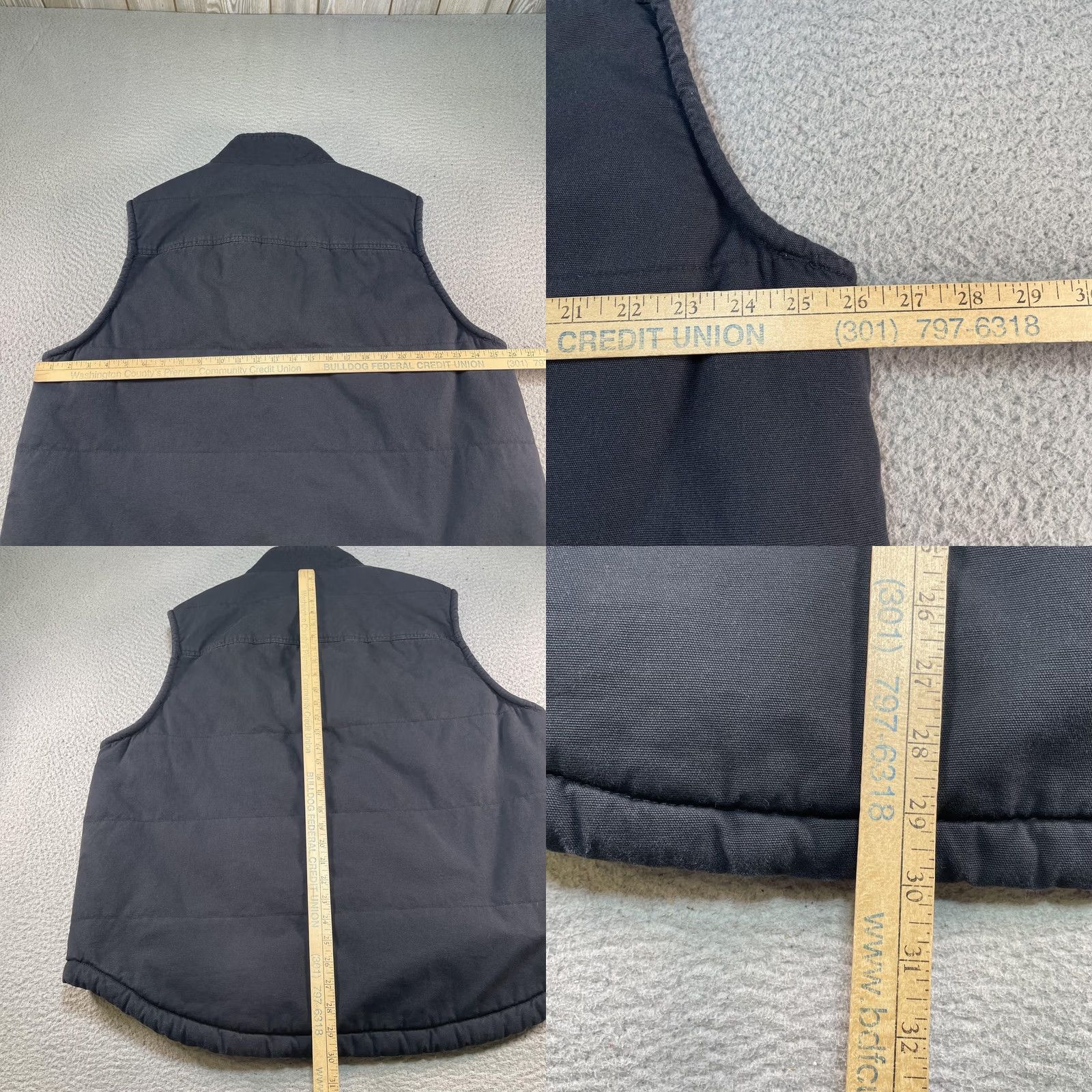 Lee Lee Vest XL Gray Canvas Quilted Insulated Sherpa Lined Full Zip Pockets Mens Outdoor Workwear Vest Size US XL / EU 56 / 4 - 9 Thumbnail