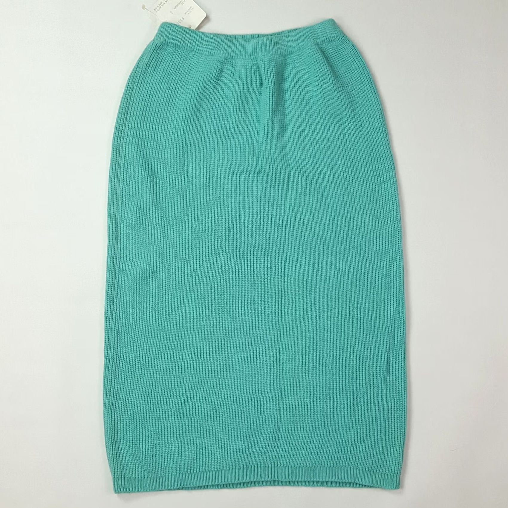 Vintage VINTAGE Knit A-Line Skirt Women's S Blue 80s 90s High Waist Midi Pencil Knit deVille Vintage Retro Size 28" / US 6 / IT 42 - 5 Thumbnail