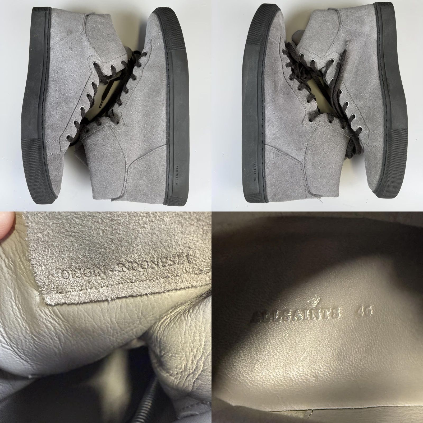 Allsaints AllSaints Sneakers Hi Top Suede Gray Lace Up 12 US 46 EU Men Sneakers Mens Gray Hi Top Suede Lace Up AllSaints Shoes Size US L / EU 52-54 / 3 - 8 Thumbnail