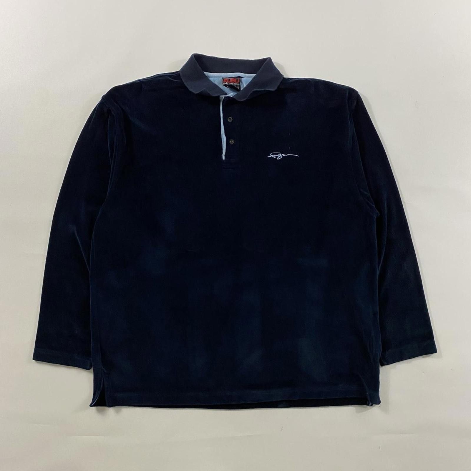 Fubu Y2K Fubu Velvet Navy Blue Polo Shirt Size US XL / EU 56 / 4 - 1 Thumbnail