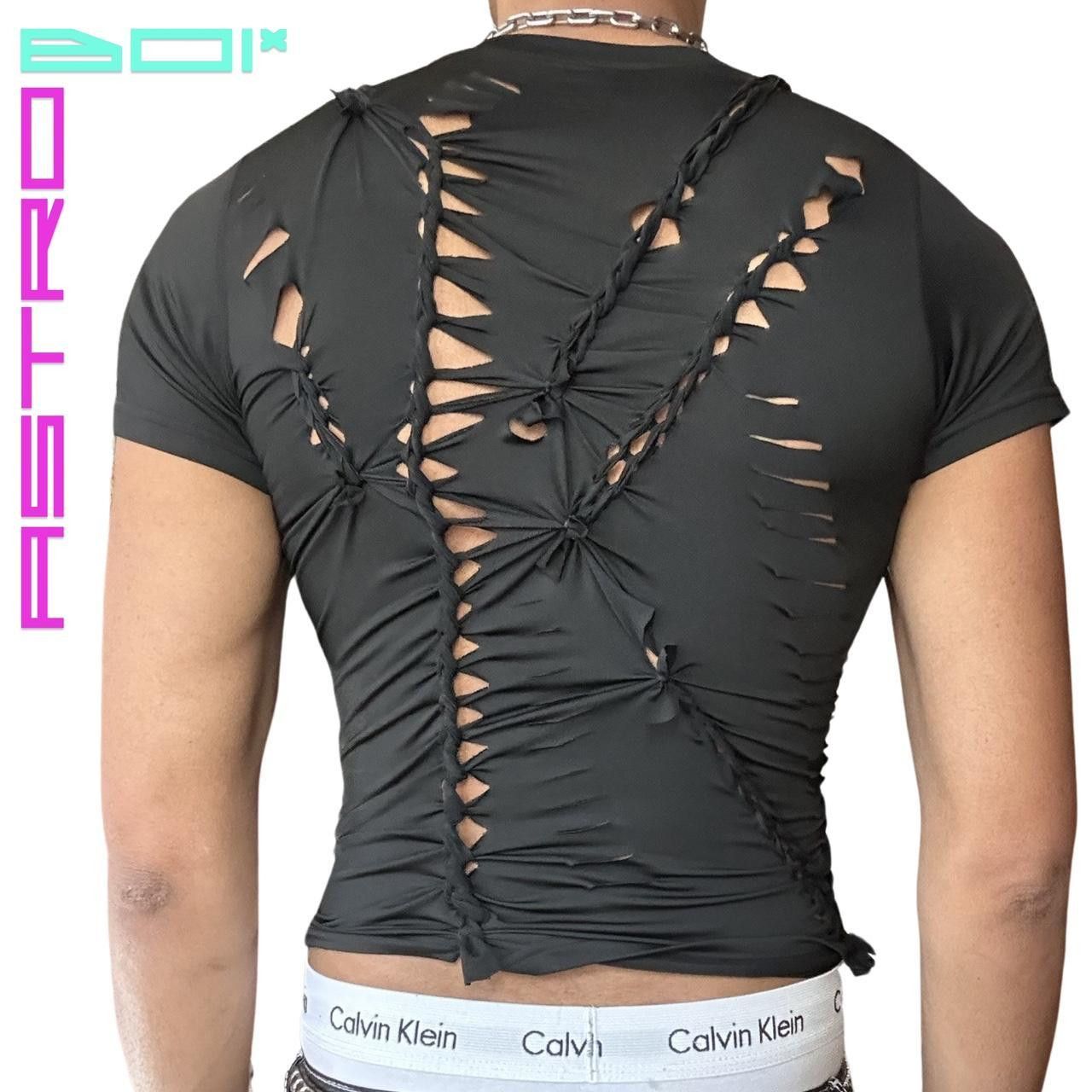 Gildan ASTROBOI 'LINES' Black Braided Compression Top - Large Size US L / EU 52-54 / 3 - 6 Thumbnail