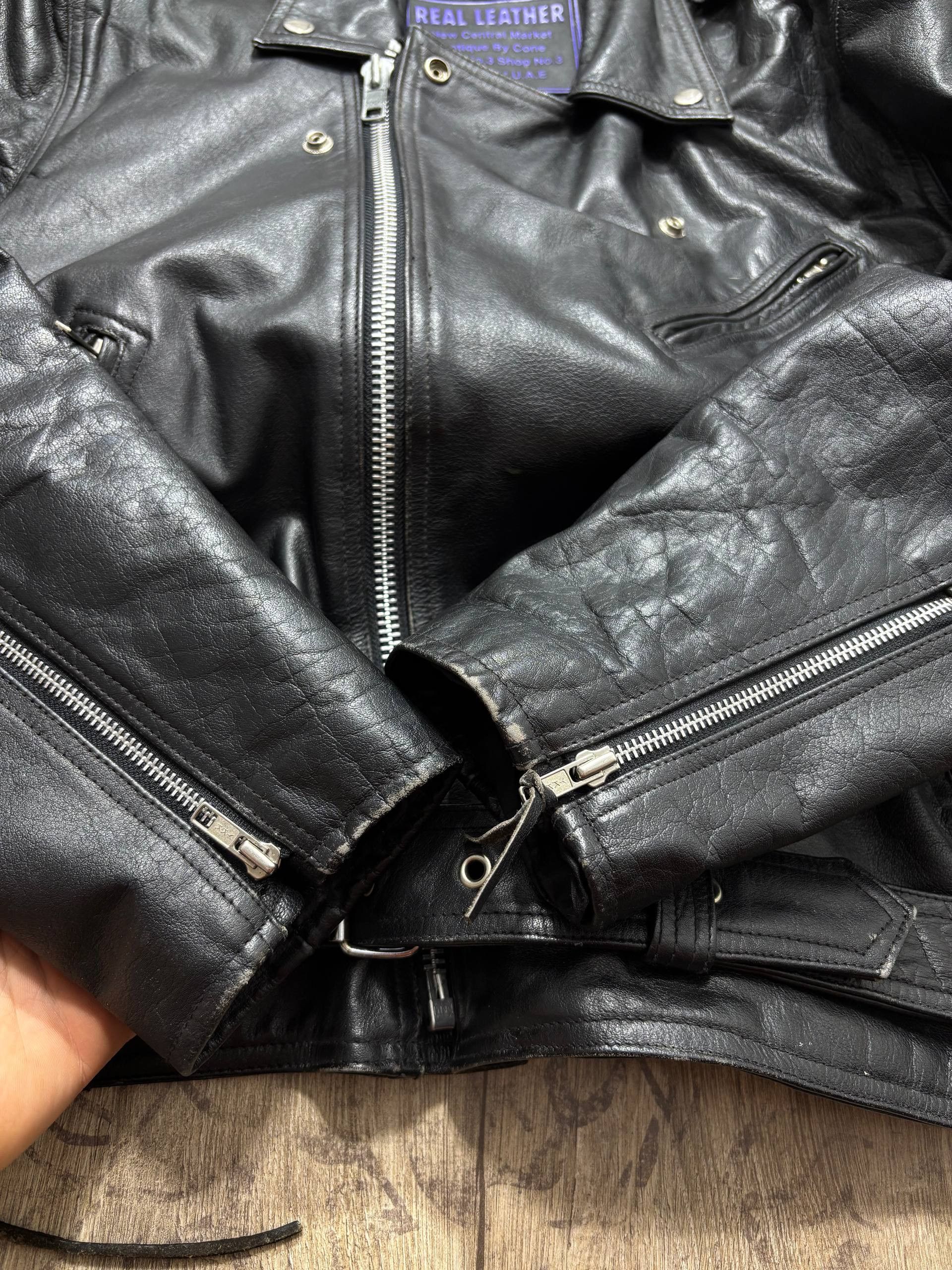 Genuine Leather Vintage USA Braid Rare Assymetrical Leather Jacket Size US XL / EU 56 / 4 - 14 Thumbnail