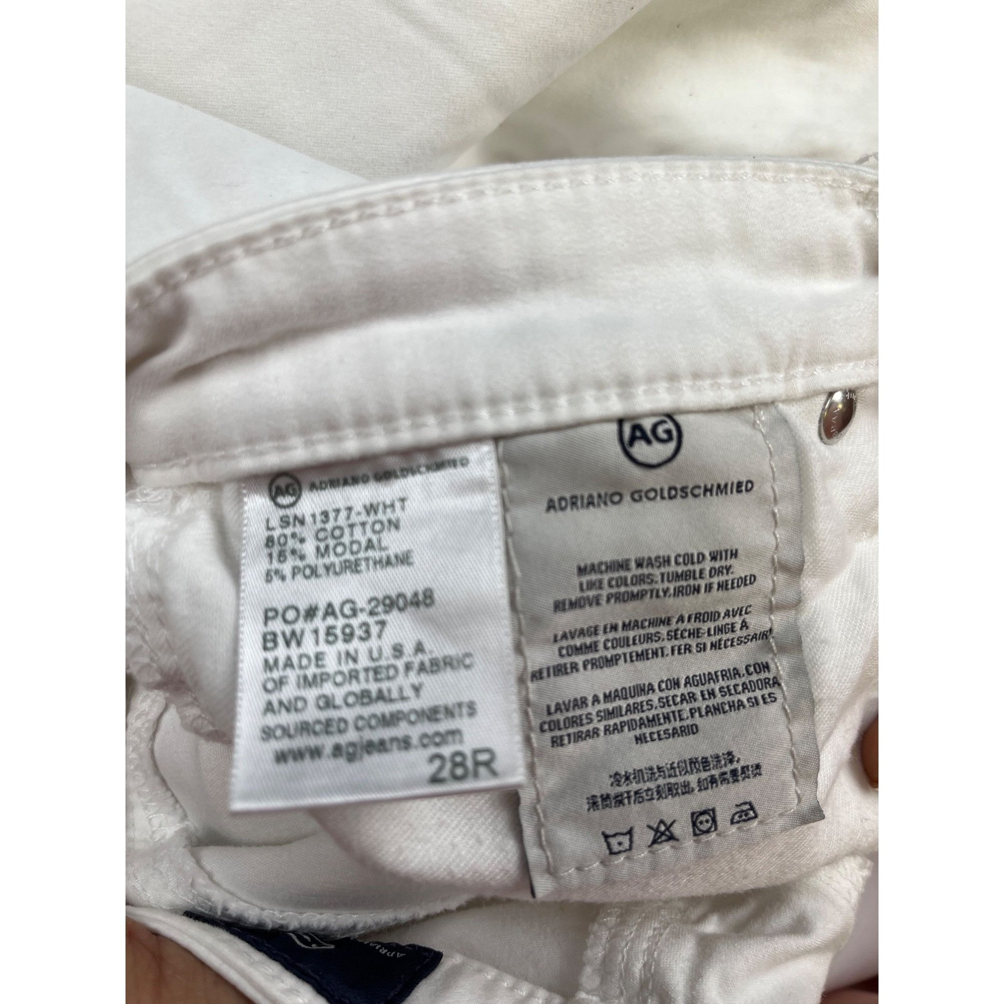 AG Adriano Goldschmied Adriano Goldschmied Women's Jeans White Slim/straight/ankle Size 28" / US 6 / IT 42 - 8 Thumbnail
