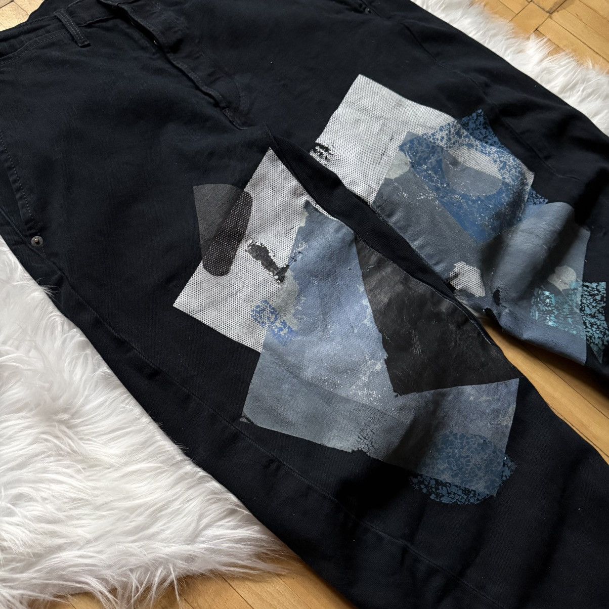 Levi's 📌 Vintage 00s Levi's Engineered Y2K Knee Printed Jeans Size US 32 / EU 48 - 4 Thumbnail