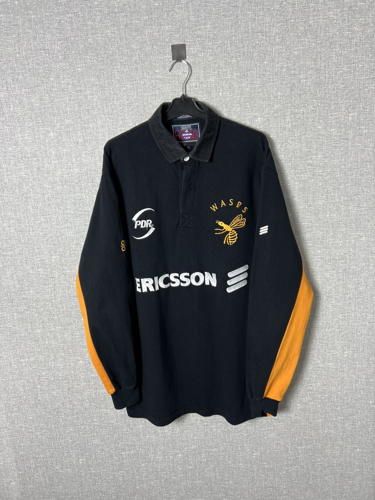 Cotton Traders Vintage 1998 Cotton Oxford WASPS Long Sleeve Rugby Jersey Size US L / EU 52-54 / 3 - 1 Thumbnail
