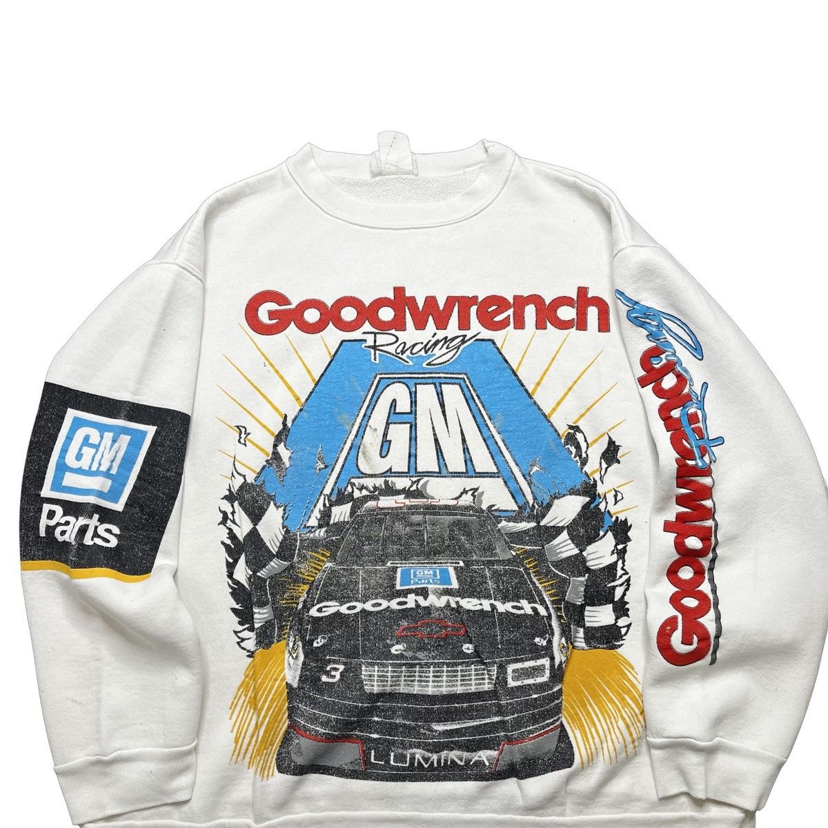 image of Chase Authentics x Vintage Dale Earnhardt Nascar Aop Sweatshirt in White, Men's (Size XL)