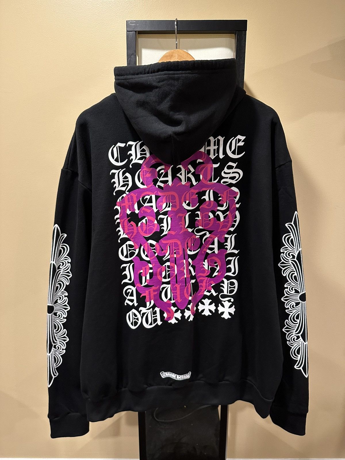 Chrome Hearts Chrome Hearts Black Zip Up Pink Dagger and Eye Chart ...