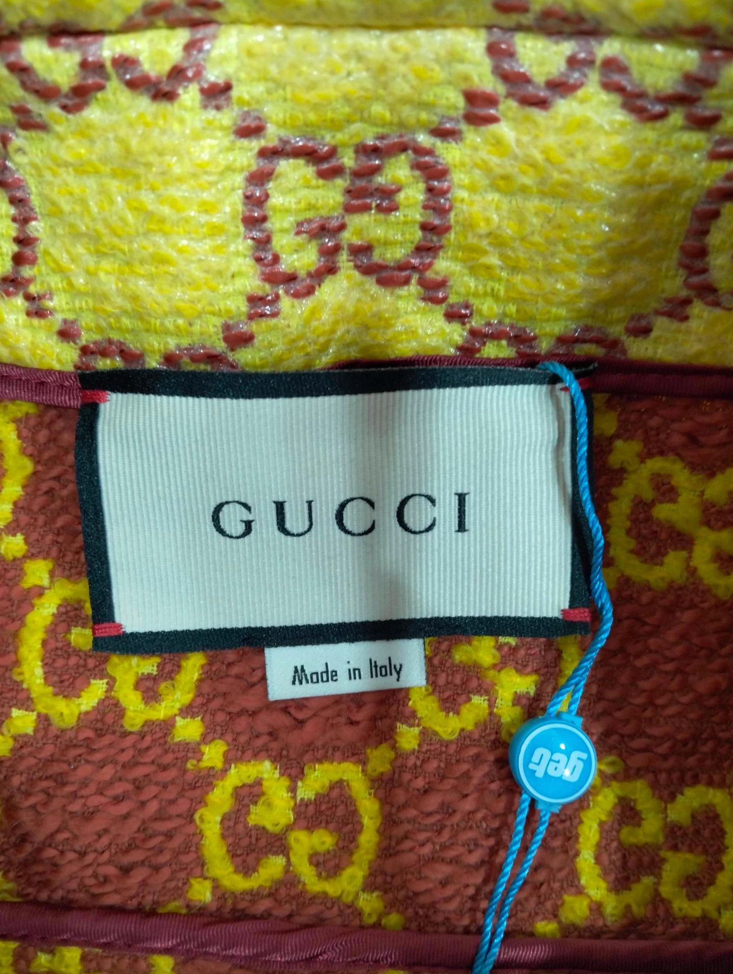 Gucci Gucci Runway Yellow GG Print Overcoat 42 Size M / US 6-8 / IT 42-44 - 4 Thumbnail