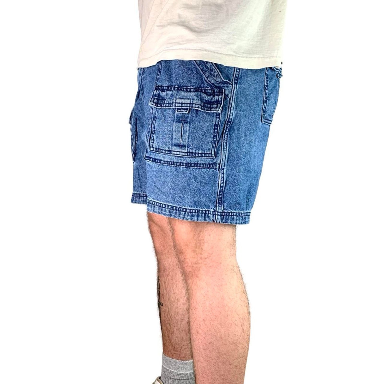 St. Johns Bay × Vintage 90s Vintage Front Pocket Cargo Jean Shorts Size US 36 / EU 52 - 4 Thumbnail