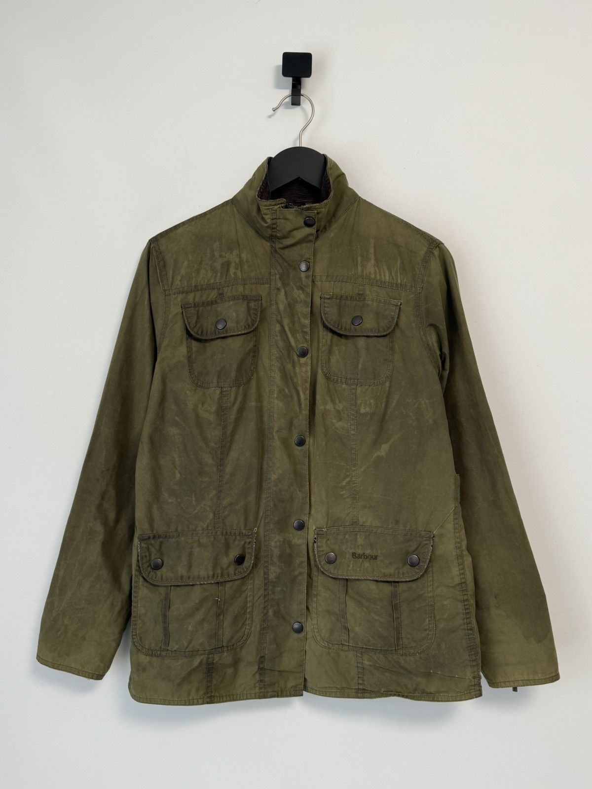 Barbour Women’s Barbour L1091 Utility Waxed Olive Jacket Wax Coat Size M / US 6-8 / IT 42-44 - 1 Thumbnail