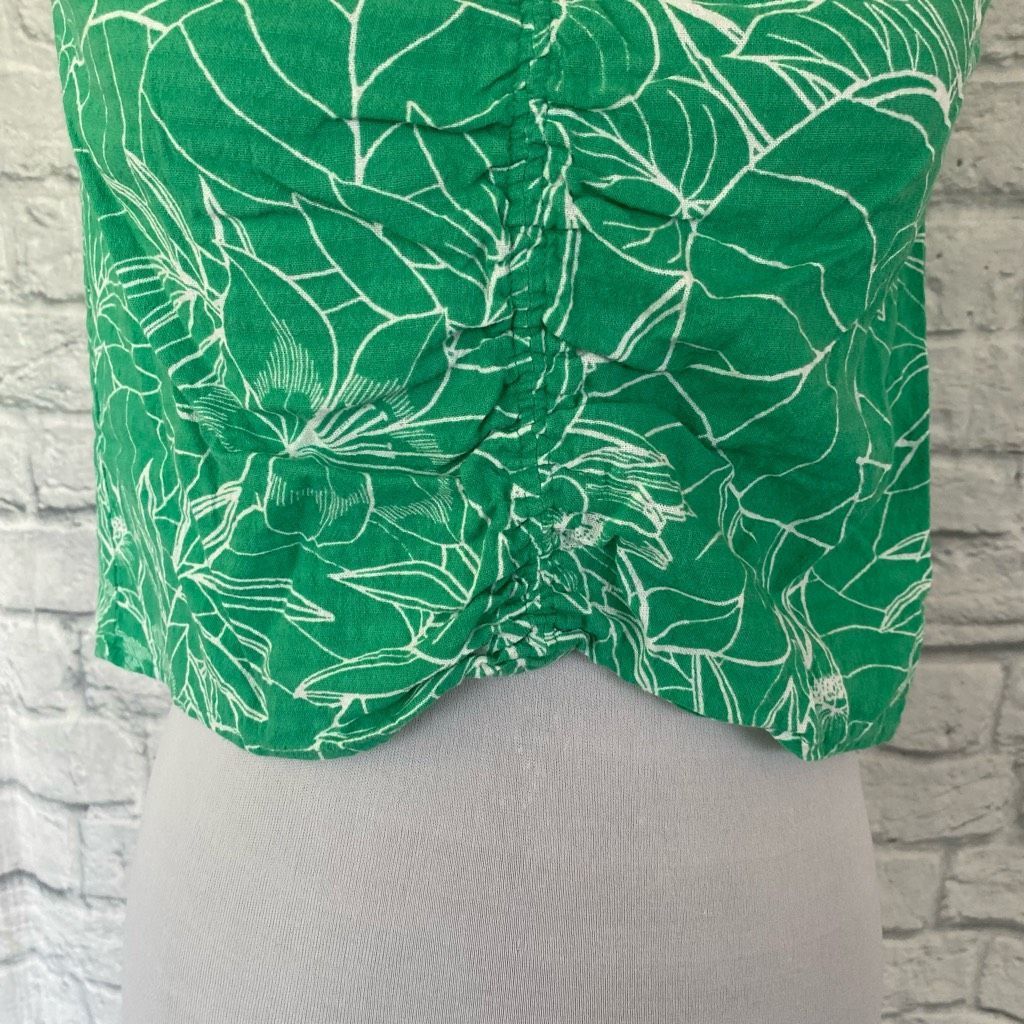 Other ANA women XS ruched front tank crop top green and white desi Size XS / US 0-2 / IT 36-38 - 3 Thumbnail