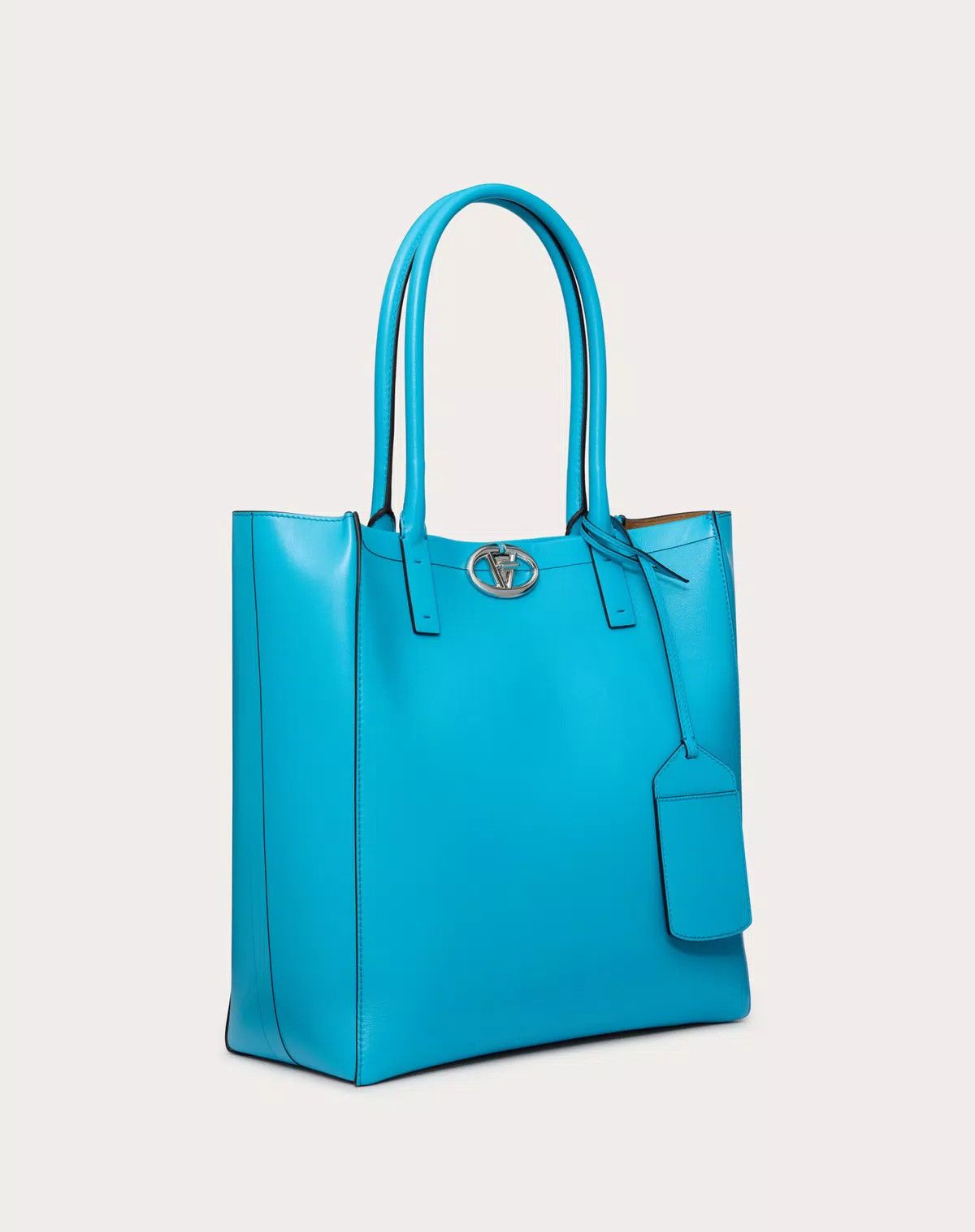 Valentino oc11z0725 Size:OS/ Locker Leather Shopping Bag in Sky Blue Size ONE SIZE - 2 Thumbnail