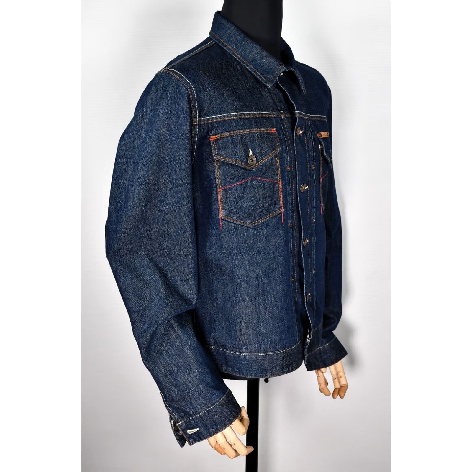 Marlboro Marlboro Denim Jacket Men's L Blue Solid Cotton Denim Jacket Regular Mens 90s Classic Size US L / EU 52-54 / 3 - 6 Thumbnail
